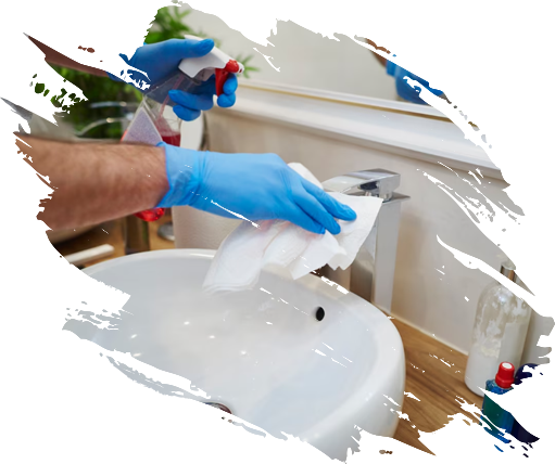 Bathroom cleaning during our End of Tenancy Cleaning Portsmouth